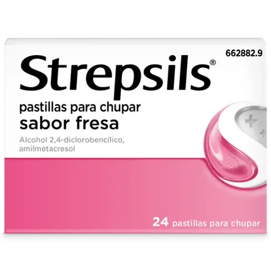 Strepsils sabor Fresa sin azúcar (sacarosa)